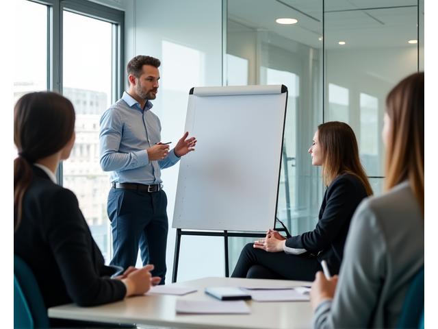 Group of professionals engaged in a corporate training session