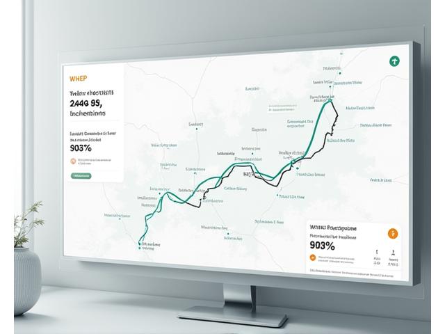 A modern digital map interface displaying multiple route options with corresponding CO2 emission estimates and fuel efficiency metrics, designed for easy comparison.