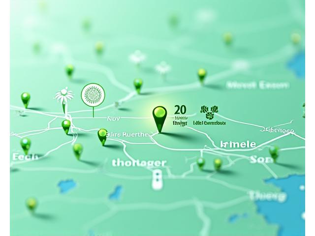 A digital map highlighting electric vehicle charging stations powered by renewable sources like solar and wind, with green energy certifications visible on the map pins.