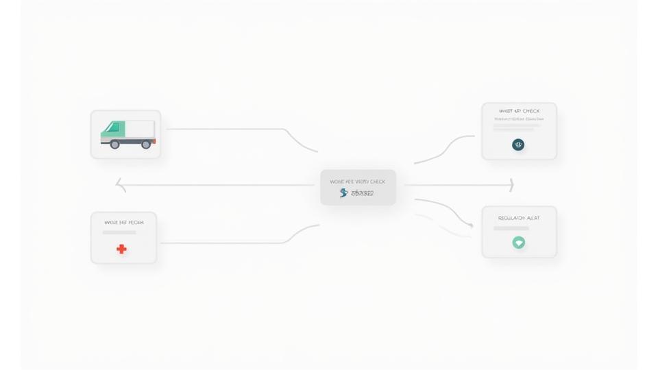 Diagram showing automated compliance workflow for transport logistics