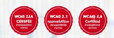 Collection of accessibility compliance badges including WCAG AA and Swiss accessibility standards