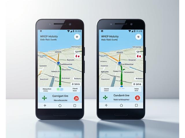 Side-by-side comparison of WHEP Mobility app screens in different languages with custom icons for each region