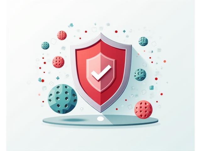 Illustration of a shield protecting data flowing through digital advertisements, symbolizing privacy