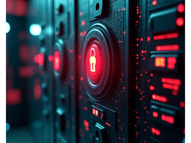 Visual metaphor of a secure data vault with encryption locks and network protection