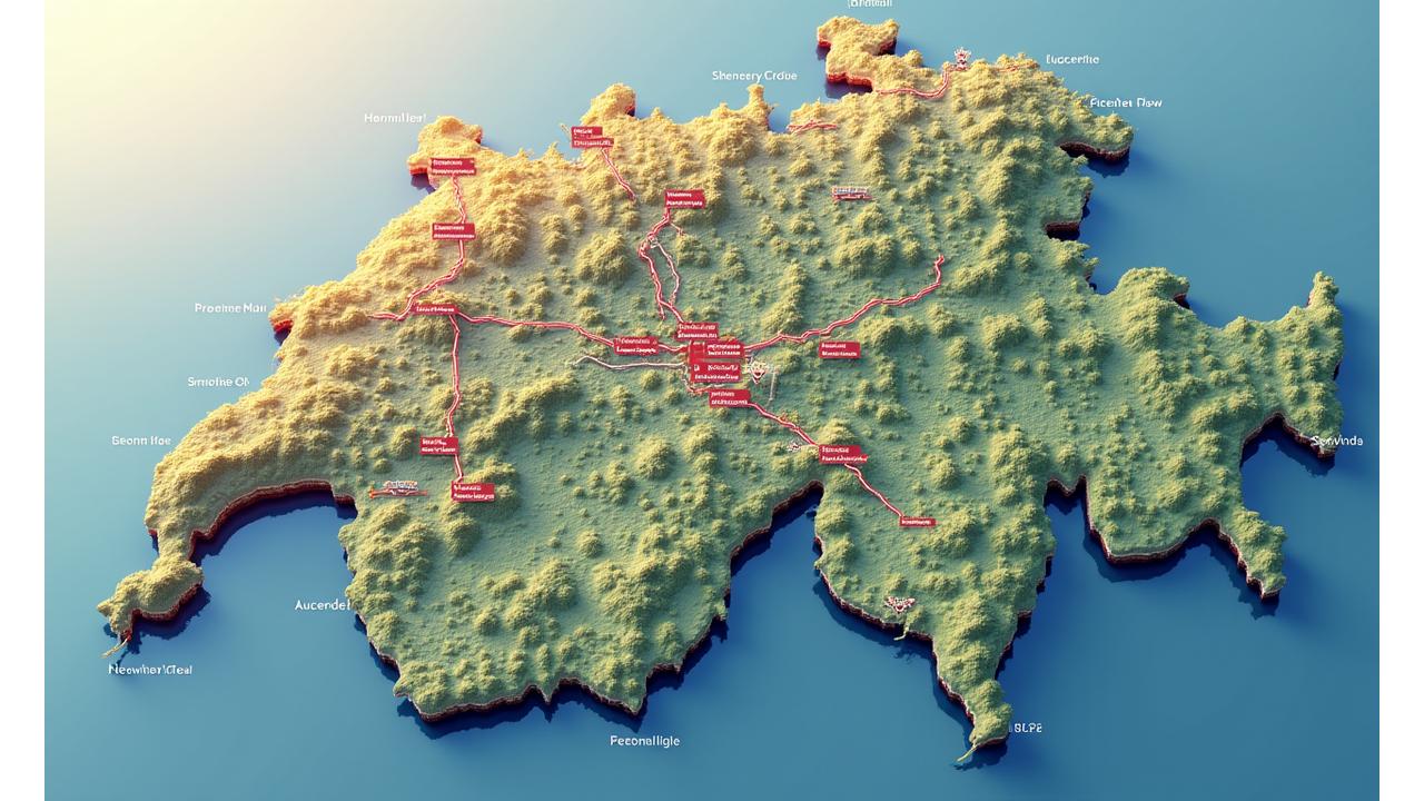 Interactive map displaying real-time traffic flow indicators across Switzerland with color-coded congestion levels and incident markers.