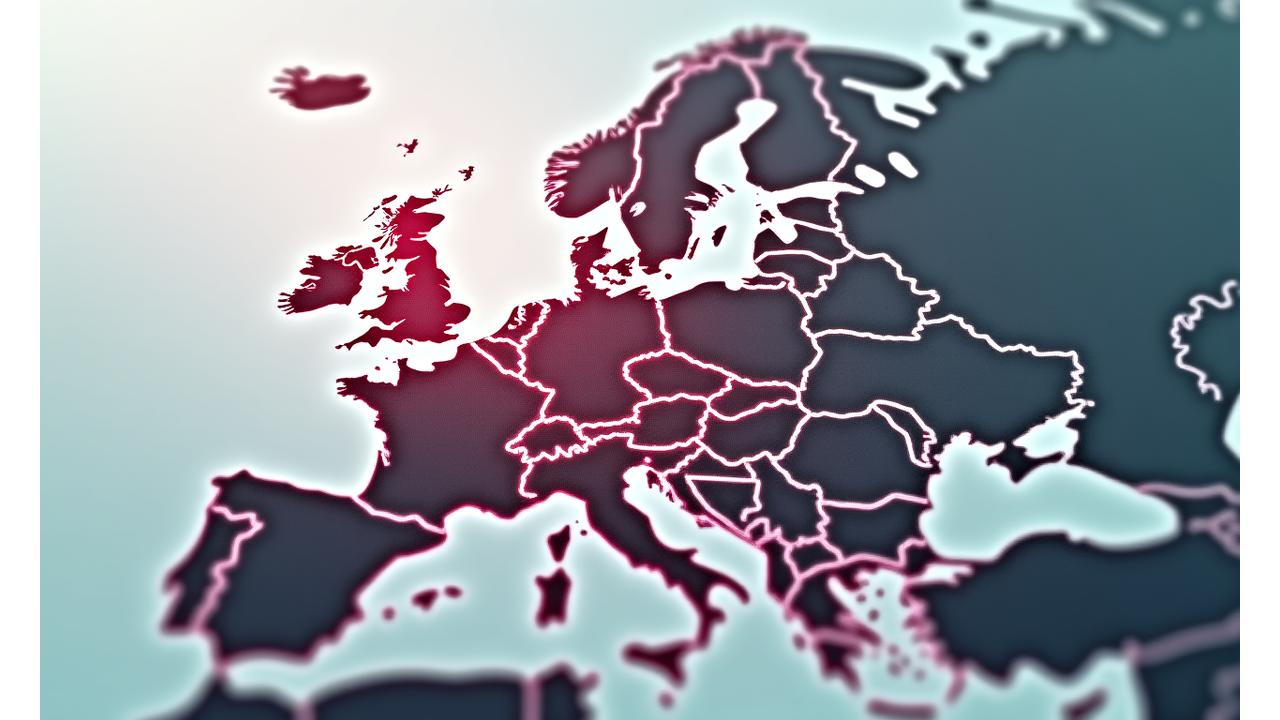 Digital map illustrating cross-border routes with highlight on Switzerland, Austria, Germany, France, and Italy, overlaid with digital compliance icons.