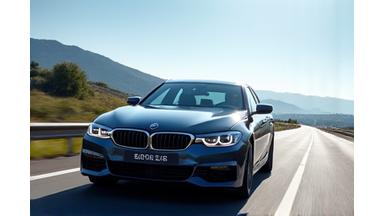 Modern European passenger car driving on a clean highway.
